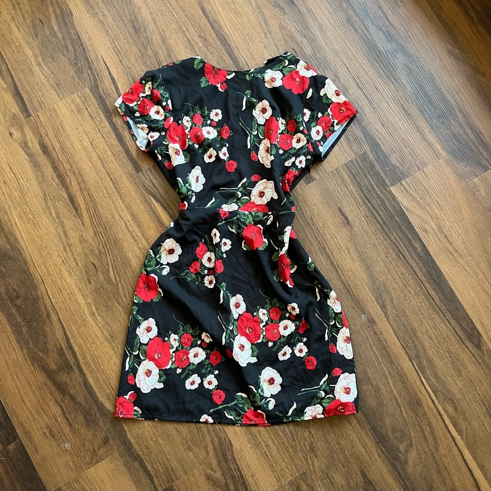 About Us Addison Mini Dress in Black Floral
